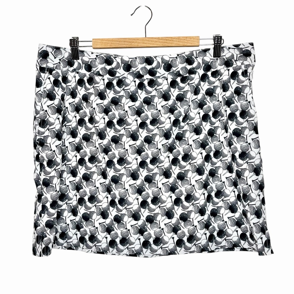 Izod Golf Ball Tees Print Skort Womens Size 16 Skirt Preppy Novelty White Black